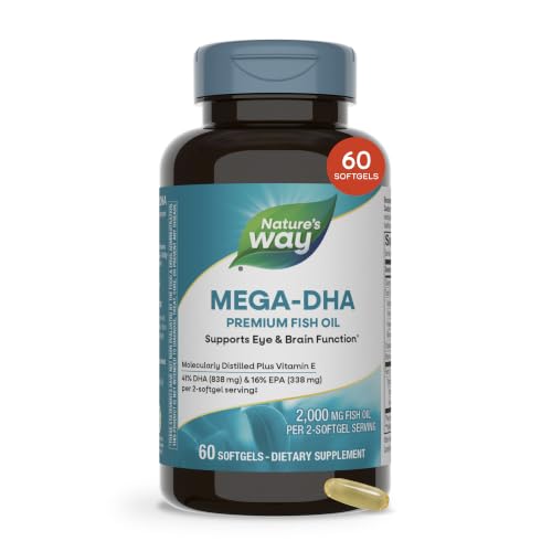 Nature's Way Mega-DHA Premium Fish Oil, Omega-3 DHA and EPA, 60 ct - image 1