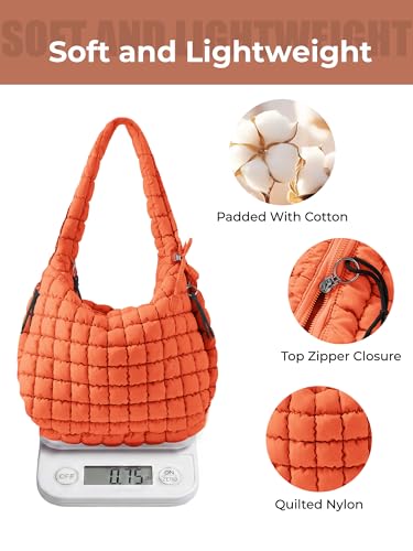 Image of Puffer Quilted Tote Bag for Women Nylon Crossbody Bags Puffy Purse Hobo Large Shoulder Bag Trendy