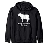 Fácilmente distraído por las vacas Farmer Life Vaca Animales Sudadera con Capucha