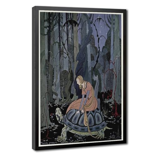 Poster Blondine sur Tortue Virginia Frances Sterrett impression toile déco murale chambre