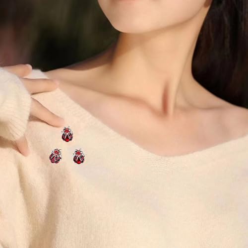 3 Pack Rhinestone Ladybug Bee Brooch Pin for Women Girls Cute Animals Novelty Funny Red Crystal Coccinella Beetle Brooch Pin Clothing Accessories Backpack Jacket Hat Jewelry Gift4