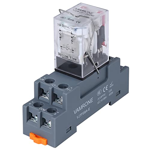 8-Pin 10 Amp 24V Dc Relay Coil With Socket Base Electromagnetic Power Relay, Dpdt 2No 2Nc - My2Nj Led Indicator #TOP7