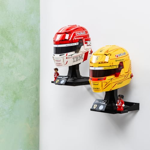 2X Wall Mount Compatible With LEGO Lando Norris 43023 - Lewis Hamilton 43022 - Charles Leclerc 43014 Oscar Piastri 43017 - UK Made - Helmets Not Included (Double Pack)