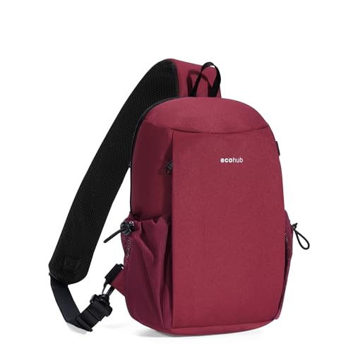 ECOHUB Anti-Theft Sling Bag for Men Crossbody Bags RFID(One Size) Red