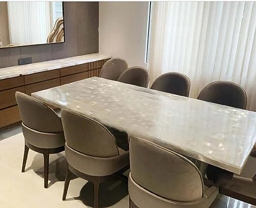 Mesa auxiliar de selenita I Selenite End Table Top I Selenite Patio Side Table Top I Selenite Lawn Side Table Top I White Table Top 18 x 24 pulgadas