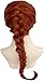 Rosso Marrone Treccia Lunga Parrucca da Gioco con Personaggio Ragazza Donna Halloween Gioco di Ruolo Party Capelli Lisci Accessori Resistenti al Calore per Adulti Adolescenti