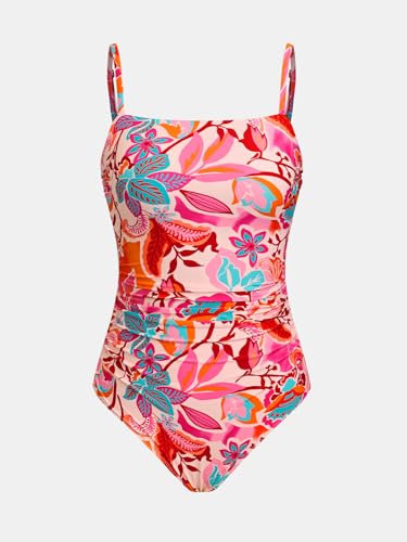Image of CUPSHE Women Swimsuit One Piece Bathing Suit Square Neck Cutout Back Tummy Control with Adjustable Spaghetti Straps