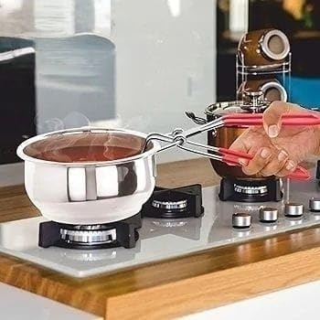 Image of Stainless Steel Hot Vessel Tong Holder for Kitchen | Multipurpose Pan, Pot & Bowl Gripper Clamp