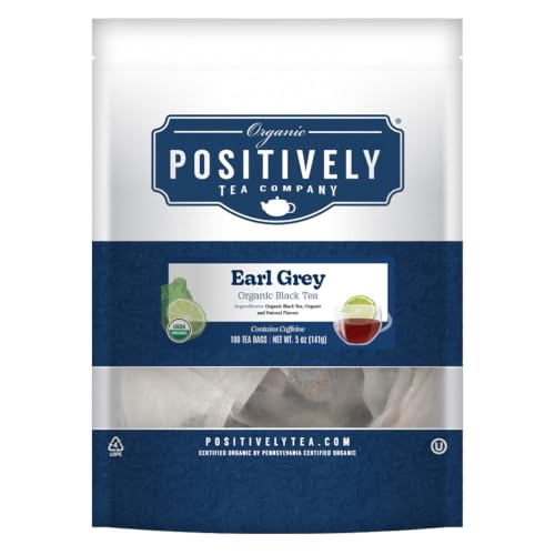 Image of Organic Positively Tea Company, Earl Grey Black Tea Bags, 100 Count