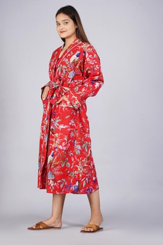 Image of Cotton Women Stylish Printed Kimono, Bath Robe,Night Wear Suit,Swim Wear, Night Dress, Beach Wear