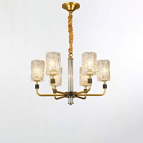Lustre en cuivre et cristal véritable E14 luminaire de prestige 6 lampes