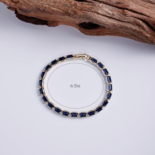 Elegant Blue Tennis Bracelet for Women - Sapphire Blue Jewelry Piece, Blue Cubic Zirconia Birthstone Bracelet for Timeless Style3