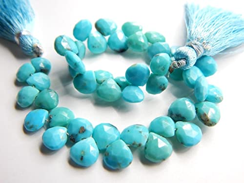 Perles Turquoise Sleeping Beauty briolettes facettées en forme de coeur pour reflets intenses