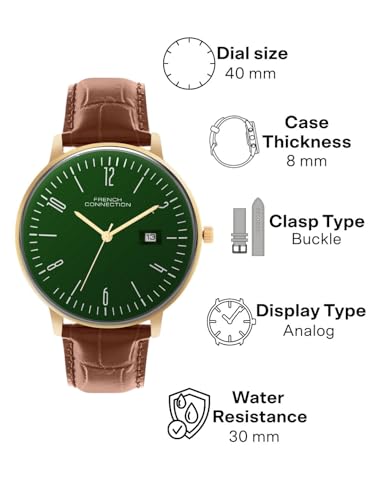 Image of French Connection Green Sunray Dial | Analog Watch for Men's | FCN0163NBRL