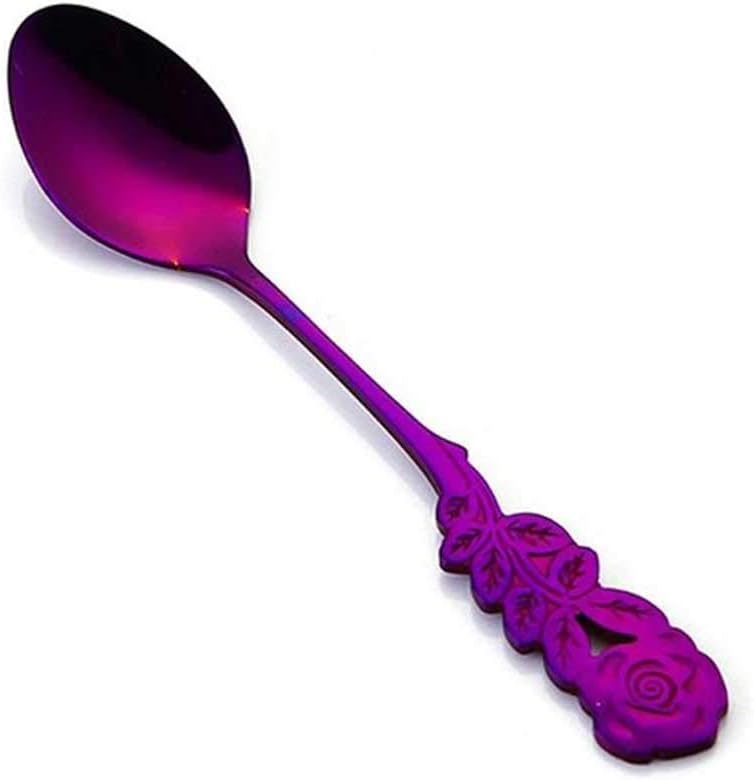 Coffee Spoon Stainless Steel Handle Latte ice Cream Sundae Coffee Spoon Spoon Stainless Steel (Color: G) (B)