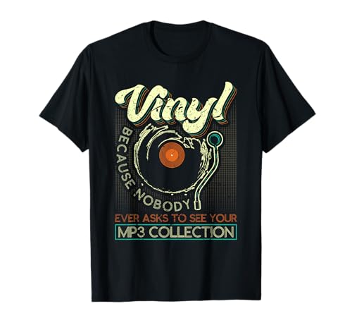 Nobody Asks About mp3, Retro Vinyl Record Album Turntablist T-Shirt