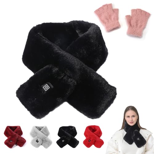 Voltex Heated Scarf, Brylony USB Rechargeable Heating Scarf, Electric Heating Scarf Pad with 3 Heating Levels (Black)
