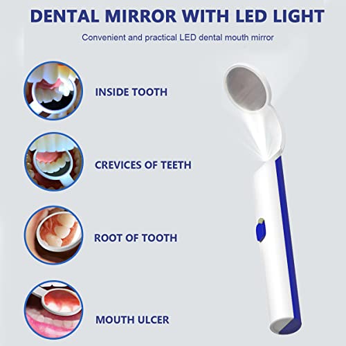Image of HANNEA Mouth Dental Mirror, Dental Tools for Oral Care Home Professional Inspection Anit-fog Microcrystalline Nano Dental Mirror for Teeth Cleaning Home Use Dental Mouth Mirror