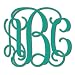 Custom Vine Monogram Initials Vinyl Decal/Bumper Sticker for Cars YETI Cup Laptop (6"x7")(12 Colors)