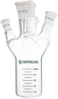 Chemglass CG-MR-50V1P, Reaction Vessel, One-Piece, 5-Neck, 50ml Capacity