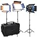 Dracast Kala Plus Series Bicolor LED2000 Kit with Injection Molded Travel Case - 3 Pack Includes Panel Lights, Stands, Barndoors, Diffusion | App Control | Travel Case | App Control | Dimmable 0-100%