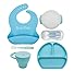 BrushinBella Baby Feeding Supplies - Complete Baby Feeding Set with Baby Plate, Baby Spoons First Stage, Silicone Bib and Snack Cup - Infant Eating Utensils and Baby Bowl with Suction