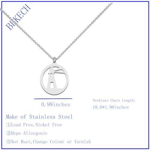 BEKECH Lighthouse Charm Necklace Lighthouse Jewelry Lighthouse Keeper Gifts Nautical Lighthouse Gift2