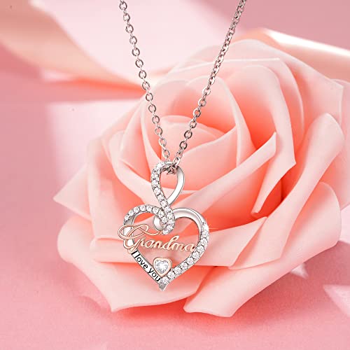 Tarsus Christmas Presents Gifts Necklace for Grandma/Nana/Mom/Daughter, Infinity Love Heart Necklace Birthday Jewelry Gifts for Women Girls3