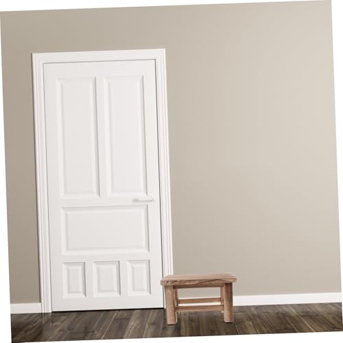 Silla pequeña de madera sólida resistente y cómoda con acabado rústico 6