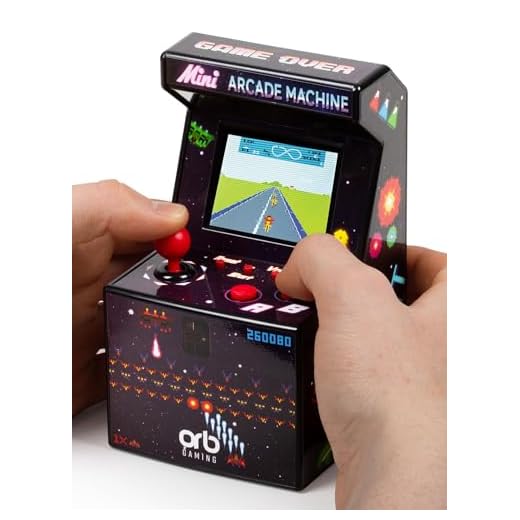 Mini-arcademachine, 240 ingebouwde Games, 8-bit Retro-arcadegames, 2,5-inch kleurenscherm, 8-Weg Joystick, 2 knoppen, volumeregeling, Perfect Cadeau - ThumbsUp!