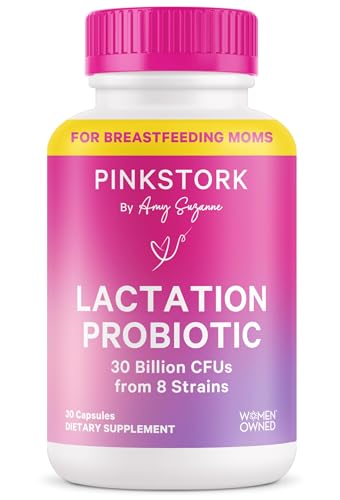 Pink Stork Lactation Probiotic - 30 Billion CFUs Multi Strain Postnatal Probiotics for Breastfeeding Women - Support Breast Milk & Gut Health