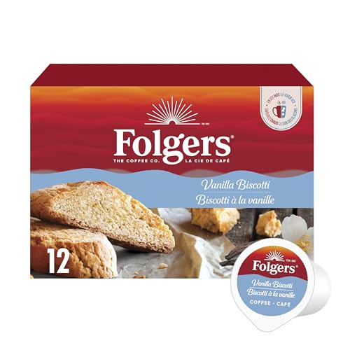 Folgers Vanilla Biscotti Coffee K-Cup Pods, 12 K-Cups
