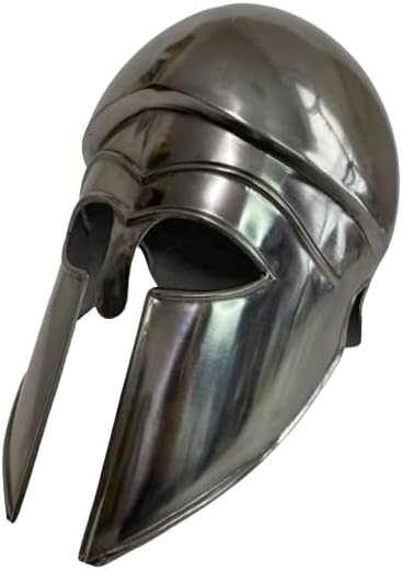 Medieval Antiqued Corinthian Helmet Stainless Steel Greek Silver Helmet - Nice! Best Gift for Christmas, New Year