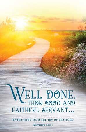 Warner Press Bulletin-Funeral-Well Done (Matthew 25:21) (Pack of 100)