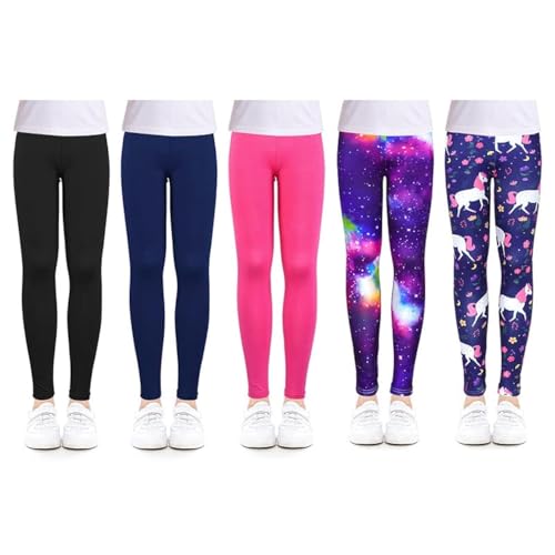 Image of ZukoCert Girls Leggings Multipack - Soft Comfortable Athletic Leggings for Girls 4-12 Years