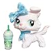 lps White Collie Pink Tail Blue Star Eyes Rare Figures Kids Collectable Gift Custom Ooak Collie with lps Accessories Coffee Drinks