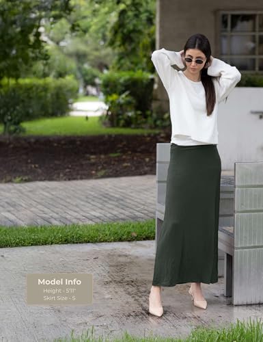 Image of Popana Long Maxi Skirt for Women, Flowy Long Skirts for Women | High Waisted Soft Trendy Rayon, Sundress Convertible Skirt, Long Length Bodycon Maxi Skirt, Petite and Plus Size