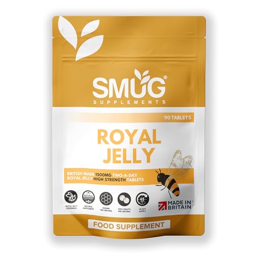 Royal Jelly 1500mg 90 Tablets 45 Day Supply Made in Britain SMUG Supplements