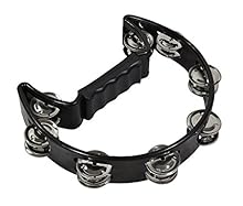 Half Moon Tambourine Plastic Body Comfy Hand Grip Double Row of Jingles