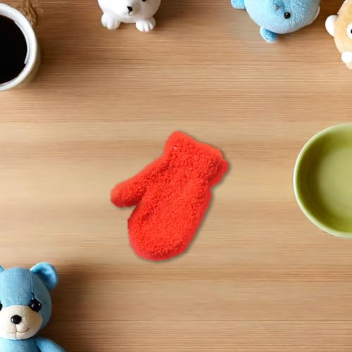 LOGOFUN 5pairs Kids Winter Gloves Warm Knitted Full Finger Mittens for Children Outdoor Cold Weather Black White Red Gray Pink2