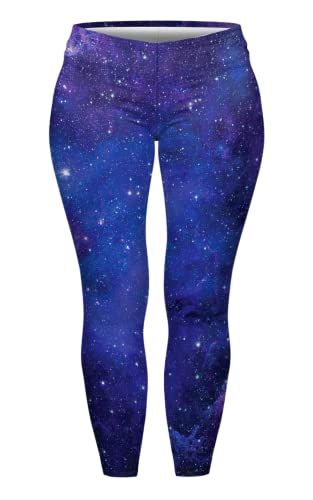 kukubird Tummy-Control Plus Mexican Skull Active Wear Curve Yoga Leggings Gym Fitness Laufhose Größe Dehnbar (Galaxy) Cover