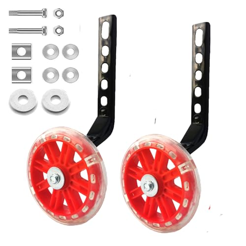 Image of Mehome Bicycle Training Wheels Bike Heavy Duty Rear with Stabilizers for Kids Bikes of 12 14 16 18 20 Inch (red)