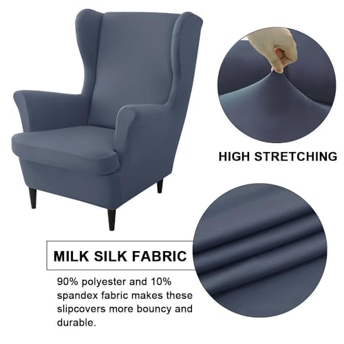 Fundas elásticas para sillón orejero protector de muebles de dormitorio 2