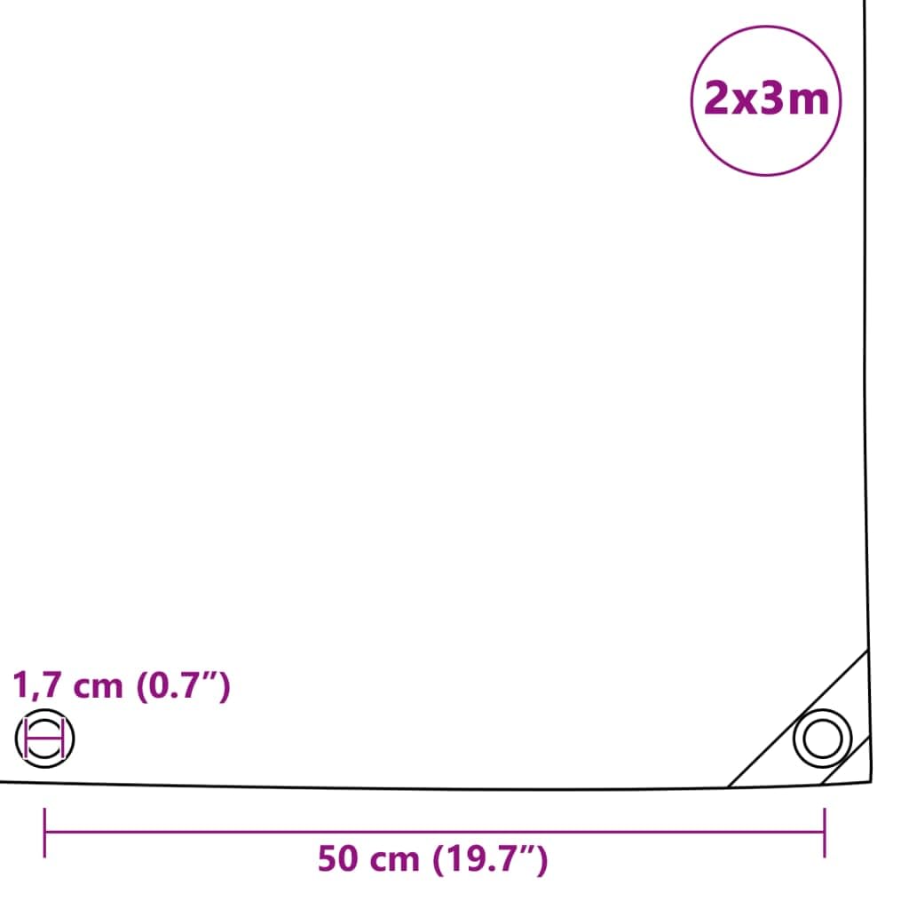 vidaXL Telone 650 g/m² 2x3 m Verde PVC Telo Protezione Copertura Protettiva