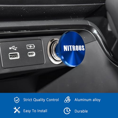 Image of NITROUS Button Car Cigarette Lighter Plug, Car Cigarette Lighter Replacement, Aluminum Alloy Push Button Lighter Plug, Standard 12V Fast Heating Power Socket for Auto