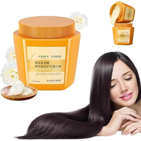 ZLYC 500ml Repairing Essence Hair Mask - Amino Acid Essence Luxury Nourishing Hair Protein Cream, Amino Acid Essence Hair Protein Cream, Hair Repair Cream for Dry Damaged Hair (1Pcs) Cover