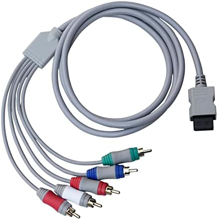 Bealuffe Component Cable for Wii, AV Cable Cable for Nintendo Wii, Wii U Multi Out 5RCA 480P HD Audio Video Cable 6 Feet