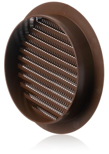 ABOUT VENT diameter 125mm / 5 in Brown Plastic Round Ventilation Grille with Mesh - Air Vent Cover, 125mm / 5'' - Image 3