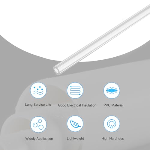 QUARKZMAN 2 Stück PVC Transparent Rohr, Innendurchmesser 3mm Durchmesser 6mm LÄNGE 350mm Acryl Kunststoffrohr für Lampenbau, Stehlampen, Möbel