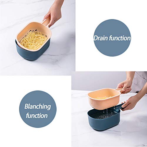 Vegetable Chopper Slicer with Container, 4 Interchangeable Blades Food Choppers Cutter and Dicers for Garlic, Cabbage, Carrot, Potato, Tomato, Fruit - Thumbnail 2